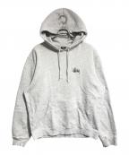 stussyステューシー）の古着「ロゴスウェットパーカー」｜グレー