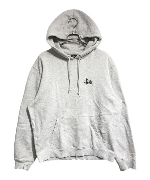 stussy（ステューシー）stussy (ステューシー) ロゴスウェットパーカー グレー サイズ:XLの古着・服飾アイテム