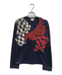 COMME des GARCONS（コムデギャルソン）の古着「パッチワークL/Sカットソー」｜ネイビー