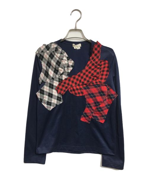 COMME des GARCONS（コムデギャルソン）COMME des GARCONS (コムデギャルソン) パッチワークL/Sカットソー ネイビー サイズ:Sの古着・服飾アイテム