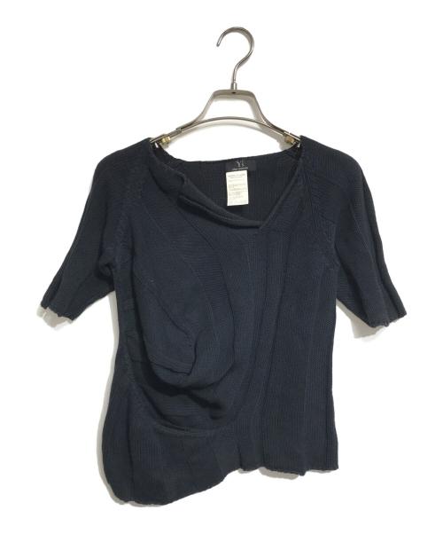 Y's（ワイズ）Y's (ワイズ) S/S捩れケーブルニット ブラック サイズ:SIZE3の古着・服飾アイテム