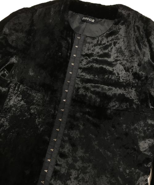 ZUCCA（ズッカ）ZUCCA (ズッカ) ベロアホックジャケット ブラック サイズ:Mの古着・服飾アイテム