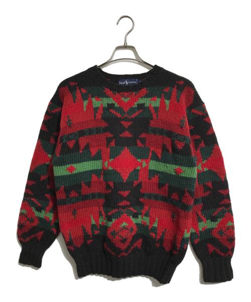 RALPH LAUREN（ラルフローレン）RALPH LAUREN (ラルフローレン) ネイティブ柄ニット マルチカラー サイズ:Mの古着・服飾アイテム