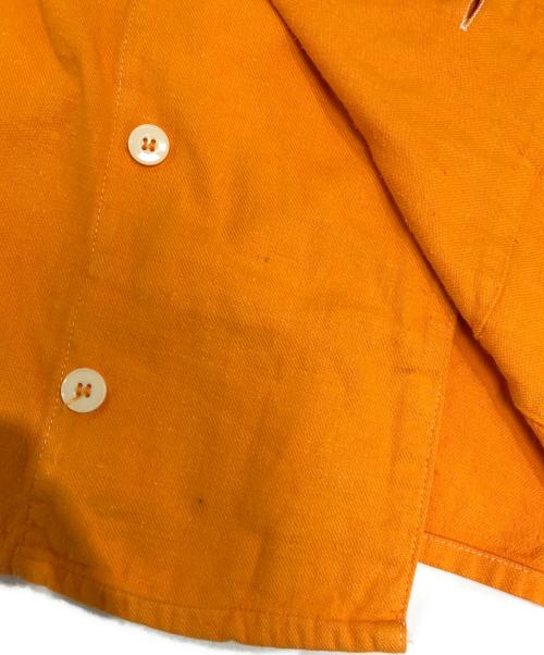 WRIGHT.（ライト）WRIGHT. (ライト) ダブルブレストコットンリネンシャツ オレンジ サイズ:44の古着・服飾アイテム