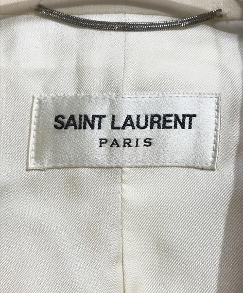 Saint Laurent Paris（サンローランパリ）Saint Laurent Paris (サンローランパリ) ウールストライプセットアップ アイボリー サイズ:ジャケットSIZE 48 パンツSIZE 46の古着・服飾アイテム