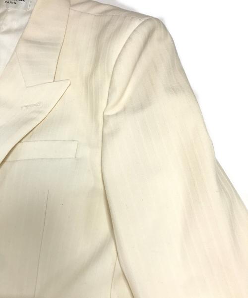 Saint Laurent Paris（サンローランパリ）Saint Laurent Paris (サンローランパリ) ウールストライプセットアップ アイボリー サイズ:ジャケットSIZE 48 パンツSIZE 46の古着・服飾アイテム