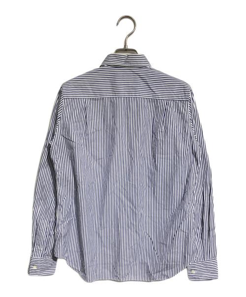 PLAY COMME des GARCONS（プレイコムデギャルソン）PLAY COMME des GARCONS (プレイコムデギャルソン) ブラックハートワッペン ストライプシャツ ブルー サイズ:Mの古着・服飾アイテム