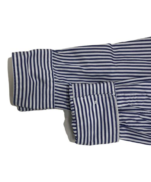 PLAY COMME des GARCONS（プレイコムデギャルソン）PLAY COMME des GARCONS (プレイコムデギャルソン) ブラックハートワッペン ストライプシャツ ブルー サイズ:Mの古着・服飾アイテム