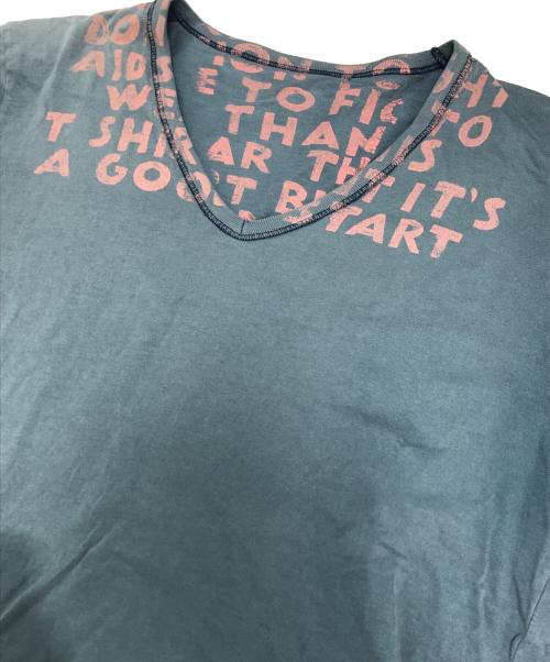 Maison Margiela（メゾンマルジェラ）Maison Margiela (メゾンマルジェラ) エイズTシャツ ブルー サイズ:不明の古着・服飾アイテム
