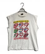 バンドノースリーブTシャツバンドノースリーブTシャツ）の古着「90s THE ROLLING STONES(ローリングストーンズ) バンドノースリーブTシャツ」｜ホワイト