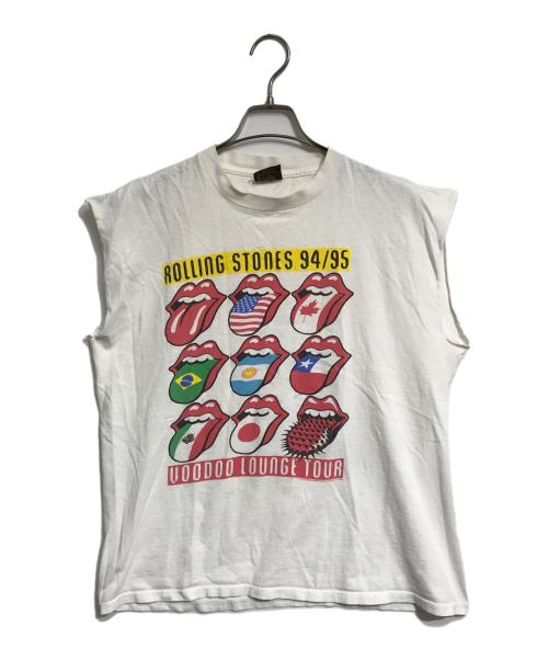 バンドノースリーブTシャツ（バンドノースリーブTシャツ）バンドノースリーブTシャツ (バンドノースリーブTシャツ) 90s THE ROLLING STONES(ローリングストーンズ) バンドノースリーブTシャツ ホワイト サイズ:Lの古着・服飾アイテム