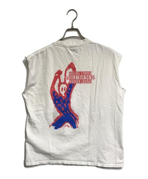 バンドノースリーブTシャツ（バンドノースリーブTシャツ）バンドノースリーブTシャツ (バンドノースリーブTシャツ) 90s THE ROLLING STONES(ローリングストーンズ) バンドノースリーブTシャツ ホワイト サイズ:Lの古着・服飾アイテム