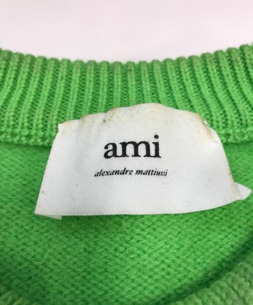 AMI PARIS（アミ パリス）AMI PARIS (アミ パリス) ハートロゴクルーネックニット グリーン サイズ:Mの古着・服飾アイテム