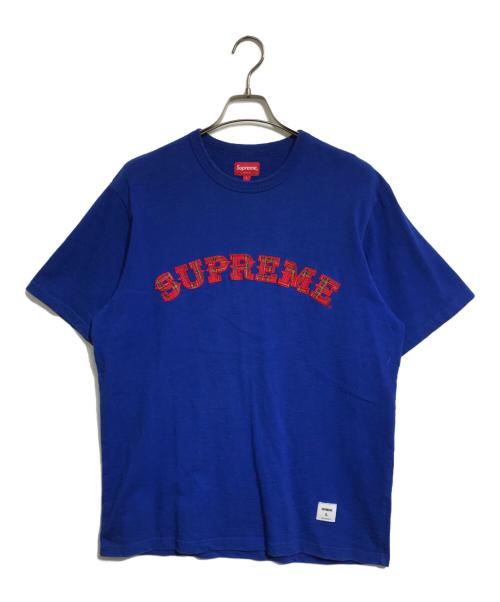 SUPREME（シュプリーム）SUPREME (シュプリーム) Plaid Appliqué S/S Top ネイビー サイズ:Lの古着・服飾アイテム