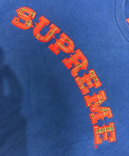 SUPREME（シュプリーム）SUPREME (シュプリーム) Plaid Appliqué S/S Top ネイビー サイズ:Lの古着・服飾アイテム