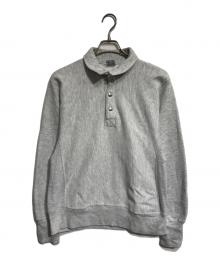 Champion（チャンピオン）の古着「チンストハーフスナップスウェット」｜グレー