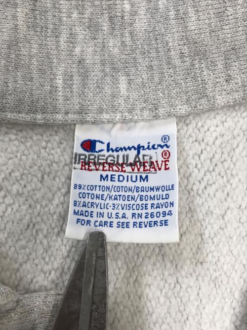 Champion（チャンピオン）Champion (チャンピオン) チンストハーフスナップスウェット グレー サイズ:Mの古着・服飾アイテム