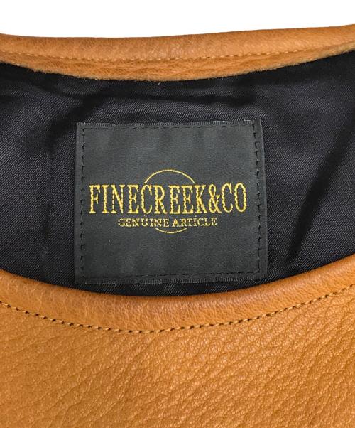 FINECR EEK&CO（ファインクリーク・アンド・コー）FINECR EEK&CO (ファインクリーク・アンド・コー) ディアスキンプルオーバーレザージャケット ブラウン サイズ:38の古着・服飾アイテム