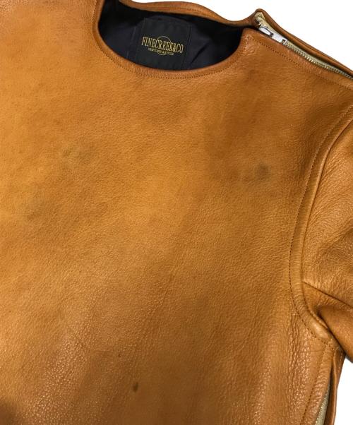 FINECR EEK&CO（ファインクリーク・アンド・コー）FINECR EEK&CO (ファインクリーク・アンド・コー) ディアスキンプルオーバーレザージャケット ブラウン サイズ:38の古着・服飾アイテム