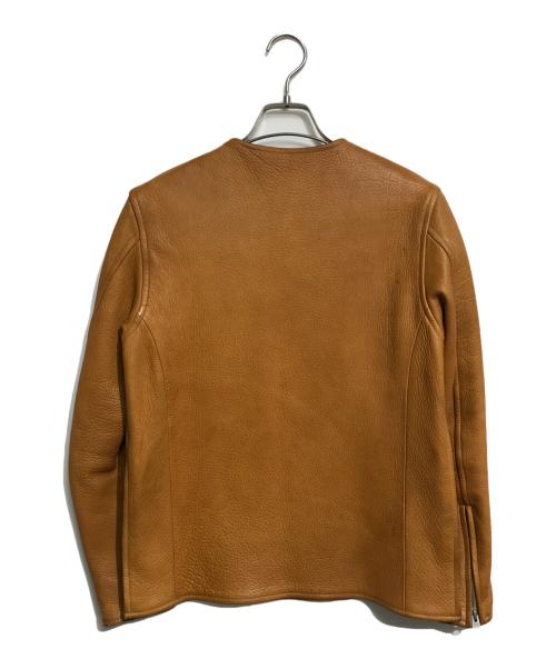 FINECR EEK&CO（ファインクリーク・アンド・コー）FINECR EEK&CO (ファインクリーク・アンド・コー) ディアスキンプルオーバーレザージャケット ブラウン サイズ:38の古着・服飾アイテム
