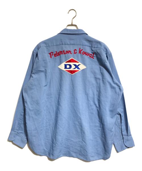 Unitog（ユニトグ）Unitog (ユニトグ) マチ付オープンカラワークーシャツ ネイビー サイズ:18-18 1/2の古着・服飾アイテム