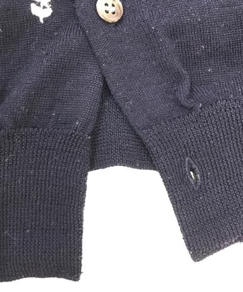 COMME des GARCONS COMME des GARCONS（コムデギャルソン コムデギャルソン）COMME des GARCONS COMME des GARCONS (コムデギャルソン コムデギャルソン) 花柄刺繍 ニットカーディガン ネイビー サイズ:Sの古着・服飾アイテム