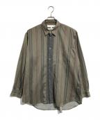 COMME des GARCONS SHIRTコムデギャルソンシャツ）の古着「ストライプシャツ」｜オリーブ