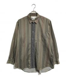 COMME des GARCONS SHIRT（コムデギャルソンシャツ）の古着「ストライプシャツ」｜オリーブ