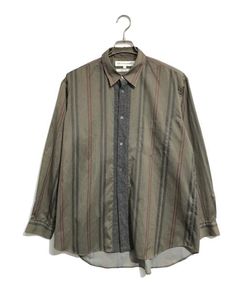COMME des GARCONS SHIRT（コムデギャルソンシャツ）COMME des GARCONS SHIRT (コムデギャルソンシャツ) ストライプシャツ オリーブ サイズ:Mの古着・服飾アイテム