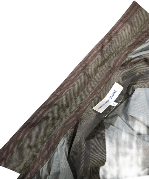 COMME des GARCONS SHIRT（コムデギャルソンシャツ）COMME des GARCONS SHIRT (コムデギャルソンシャツ) ストライプシャツ オリーブ サイズ:Mの古着・服飾アイテム