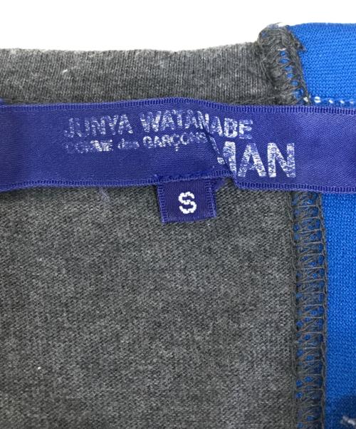 COMME des GARCONS JUNYA WATANABE MAN（コム デ ギャルソン ジュンヤ ワタナベ マン）COMME des GARCONS JUNYA WATANABE MAN (コム デ ギャルソン ジュンヤ ワタナベ マン) 異素材切替Tシャツ ブルー×グレー サイズ:Sの古着・服飾アイテム