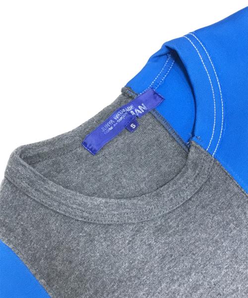 COMME des GARCONS JUNYA WATANABE MAN（コム デ ギャルソン ジュンヤ ワタナベ マン）COMME des GARCONS JUNYA WATANABE MAN (コム デ ギャルソン ジュンヤ ワタナベ マン) 異素材切替Tシャツ ブルー×グレー サイズ:Sの古着・服飾アイテム