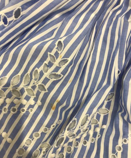 MIU MIU（ミュウミュウ）MIU MIU (ミュウミュウ) ストライプレーススカート ブルー サイズ:38の古着・服飾アイテム