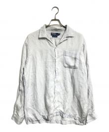POLO RALPH LAUREN（ポロ・ラルフローレン）の古着「シルクリネンオープンカラーシャツ」｜スカイブルー