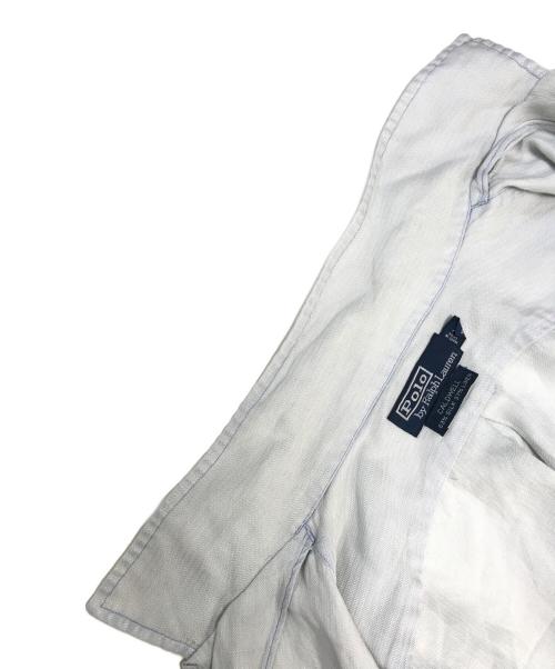 POLO RALPH LAUREN（ポロ・ラルフローレン）POLO RALPH LAUREN (ポロ・ラルフローレン) シルクリネンオープンカラーシャツ スカイブルー サイズ:Mの古着・服飾アイテム