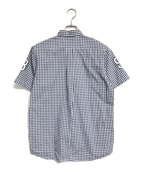 A BATHING APE（アベイシングエイプ）A BATHING APE (アベイシングエイプ) ワッペンギンガムチェックシャツ ブラック サイズ:Mの古着・服飾アイテム