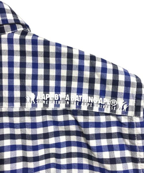 A BATHING APE（アベイシングエイプ）A BATHING APE (アベイシングエイプ) チェックシャツ ブルー サイズ:Mの古着・服飾アイテム