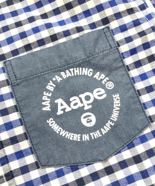 A BATHING APE（アベイシングエイプ）A BATHING APE (アベイシングエイプ) チェックシャツ ブルー サイズ:Mの古着・服飾アイテム