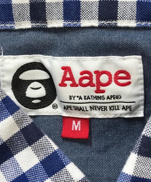 A BATHING APE（アベイシングエイプ）A BATHING APE (アベイシングエイプ) チェックシャツ ブルー サイズ:Mの古着・服飾アイテム