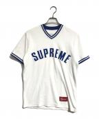 SUPREMEシュプリーム）の古着「Velour Baseball Top」｜ホワイト