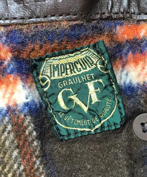 GVF IMPERCUIR GRAULHET（ジーブイエフ）GVF IMPERCUIR GRAULHET (ジーブイエフ) コルビジェジャケット ブラウン サイズ:表記なしの古着・服飾アイテム