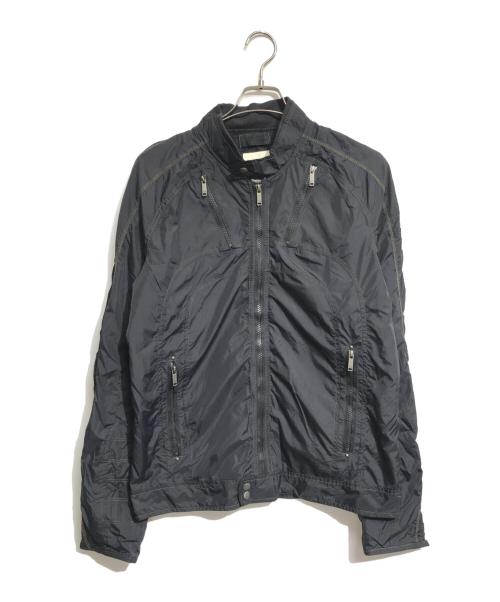 DIESEL（ディーゼル）DIESEL (ディーゼル) 多重ジップナイロンジャケット ブラック サイズ:Lの古着・服飾アイテム