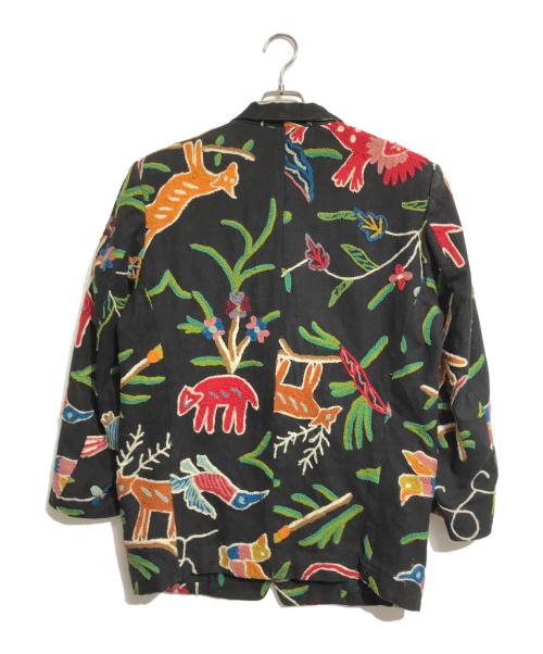 IS ISSEY MIYAKE（アイエスイッセイミヤケ）IS ISSEY MIYAKE (アイエスイッセイミヤケ) 刺繍ジャケット ブラック サイズ:9の古着・服飾アイテム