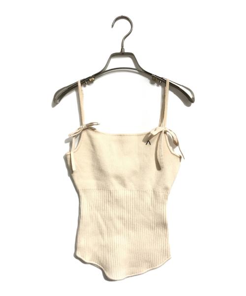 ANDMARY（アンドマリー）ANDMARY (アンドマリー) Bebe ribbon set tops ベージュ×ブラック サイズ:Fの古着・服飾アイテム