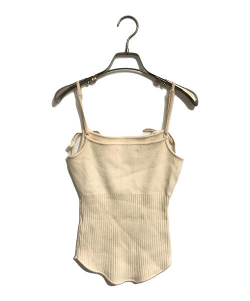 ANDMARY（アンドマリー）ANDMARY (アンドマリー) Bebe ribbon set tops ベージュ×ブラック サイズ:Fの古着・服飾アイテム