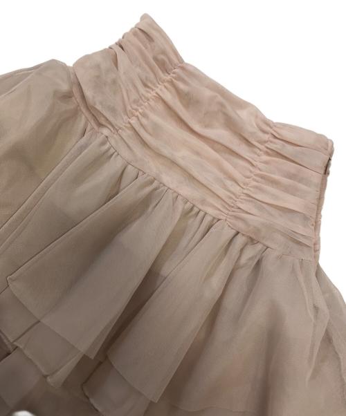 M ME EME（エムミーエメ）M ME EME (エムミーエメ) Chiffon mesh gathered setup ベージュ サイズ:表記なしの古着・服飾アイテム