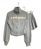 ANDMARYアンドマリー）の古着「Lace logo set up」｜グレー