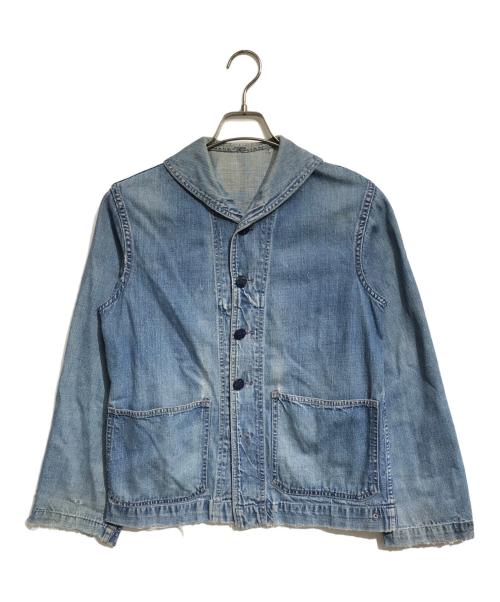 VINTAGE MILITARY（ヴィンテージ ミリタリー）VINTAGE MILITARY (ヴィンテージ ミリタリー) U'S NAVY ショールカラーデニムジャケット インディゴ サイズ:表記なしの古着・服飾アイテム