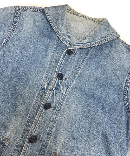 VINTAGE MILITARY（ヴィンテージ ミリタリー）VINTAGE MILITARY (ヴィンテージ ミリタリー) U'S NAVY ショールカラーデニムジャケット インディゴ サイズ:表記なしの古着・服飾アイテム