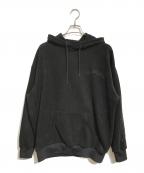 CRONOSクロノス）の古着「Arm Embroidery Suede Hoodie」｜ブラック